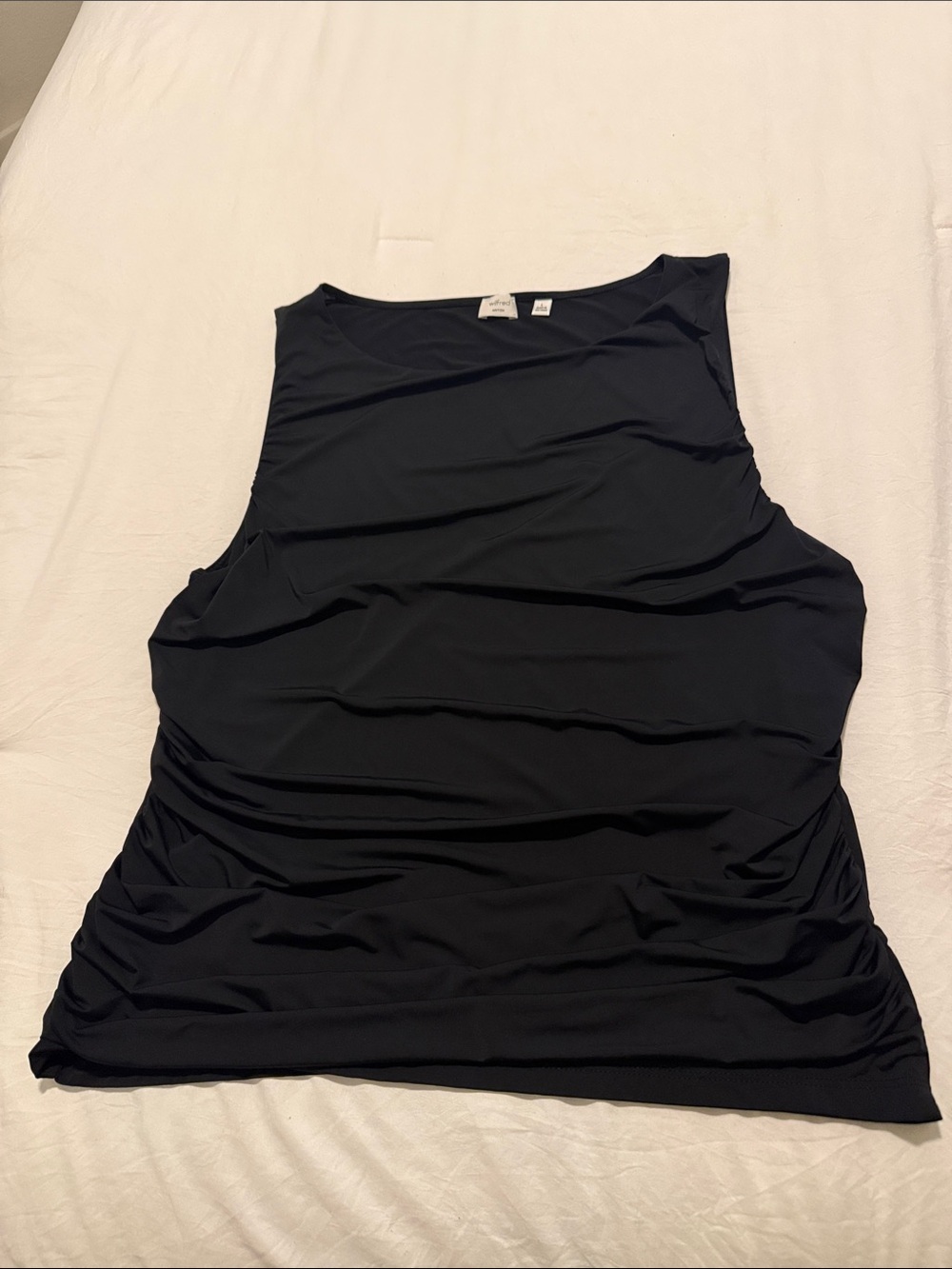Sleeveless Black Ruched Aritzia Wilfred Top